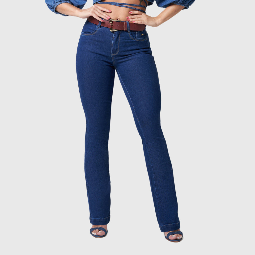 Compre já: Calça Oppnus Bootcut Jeans com Cinto - Estilo e elegância –  Astryd Modas